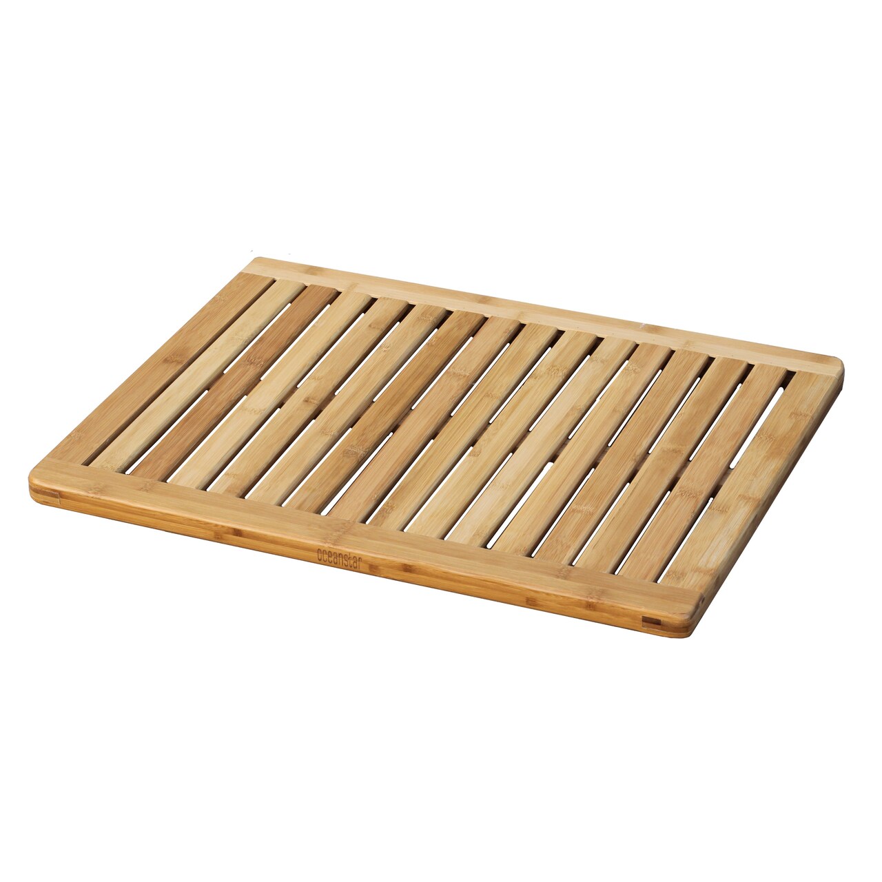 Oceanstar Bamboo Floor and Bath Mat with Non-Slip Rubber Feet